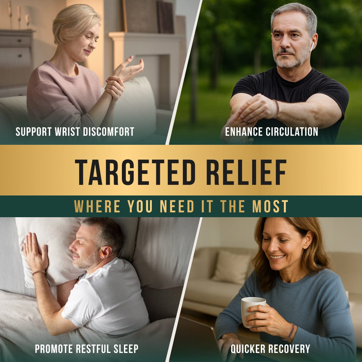 Magnetic Bracelet Link Chain Inlay Copper Cuff Magnetic Therapy Bracelet for Men & Women MagnetRX