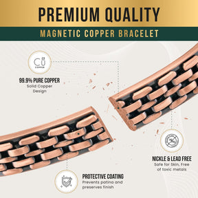 Magnetic Bracelet Link Chain Inlay Copper Cuff Magnetic Therapy Bracelet for Men & Women MagnetRX
