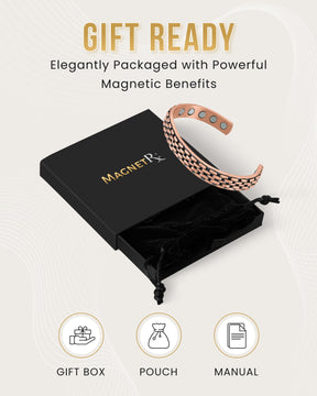Magnetic Bracelet Link Chain Inlay Copper Cuff Magnetic Therapy Bracelet for Men & Women MagnetRX