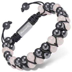 Magnetic Bracelet Magnetic Hematite & Rose Quartz Beaded Bracelet for Women MagnetRX