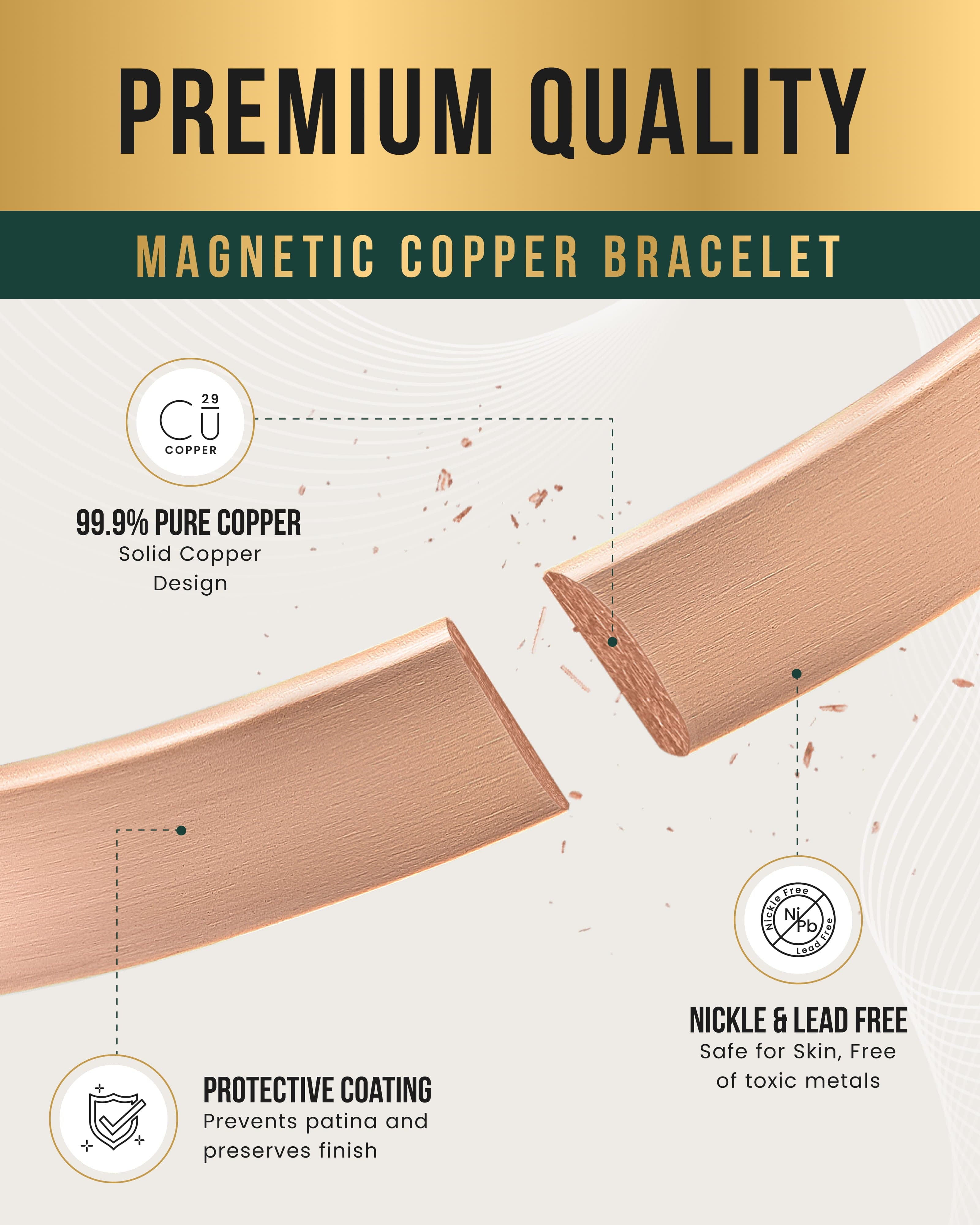 Magnetic Copper Cuff Bracelet - MagnetRX