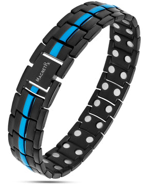 Magnetic Bracelet Magnetic Therapy Thin Blue Line Bracelet for Men MagnetRX