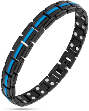 Magnetic Therapy Thin Blue Line Bracelet for Women