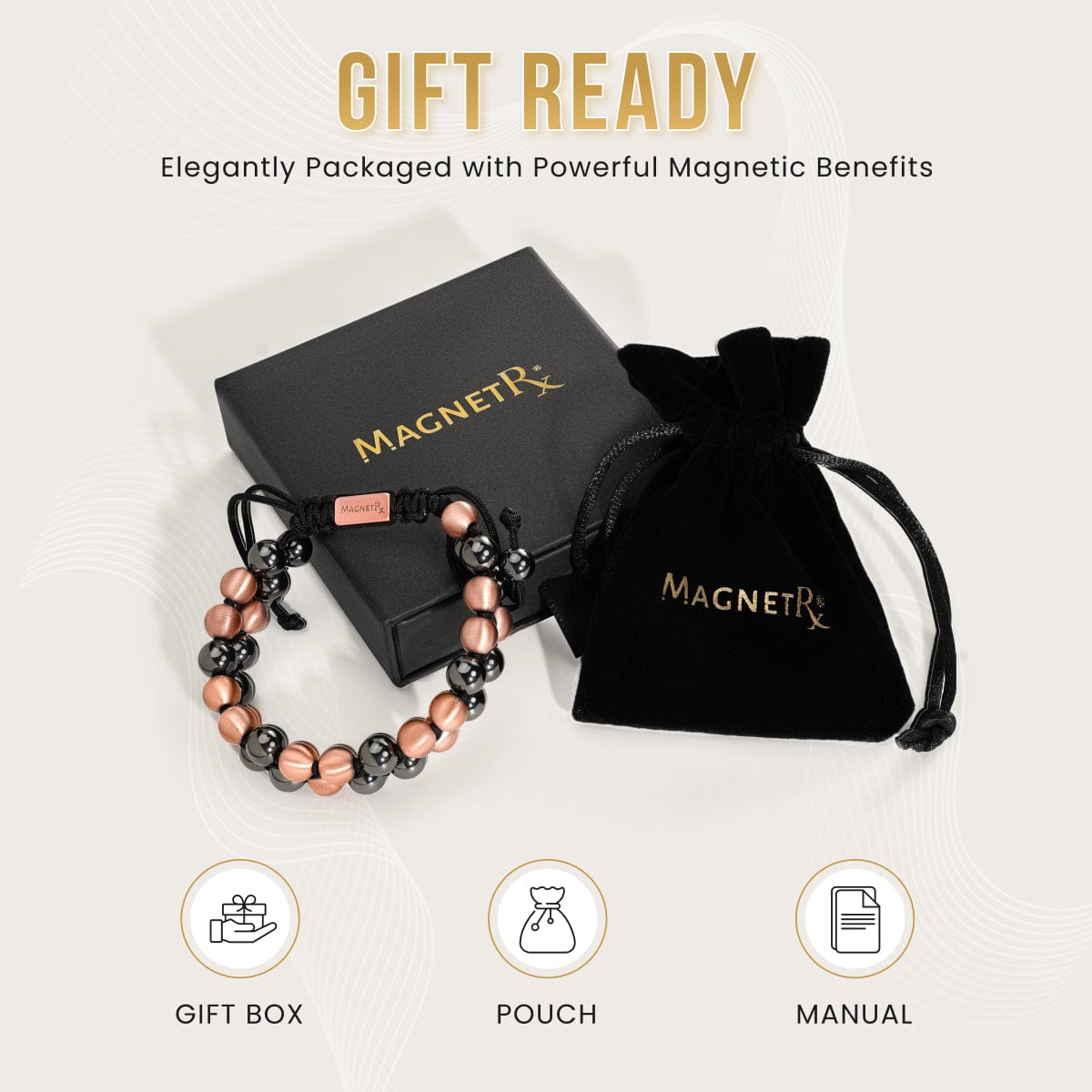 Magnetic Bracelet MAX Strength Magnetic Copper & Hematite Bracelet (Double Row) MagnetRX