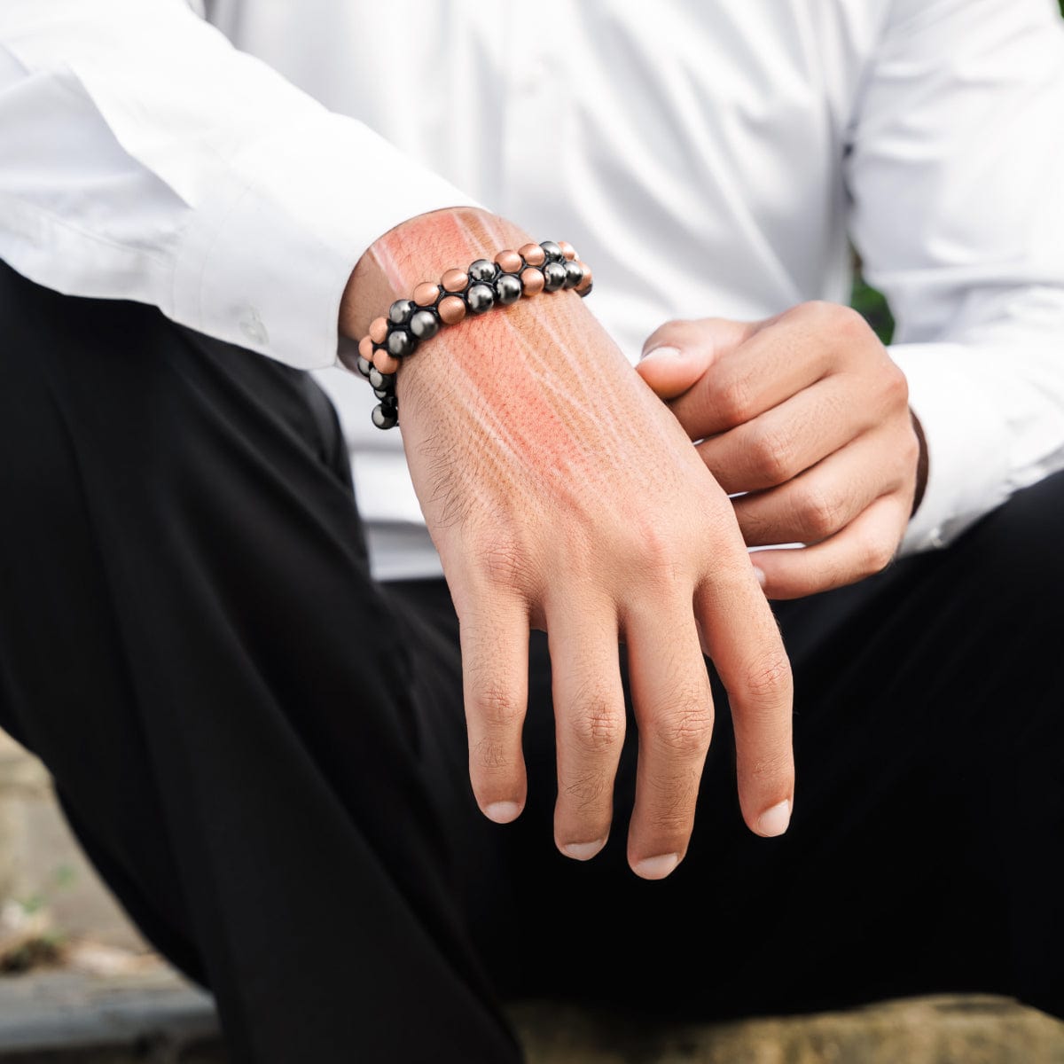 Magnetic Bracelet MAX Strength Magnetic Copper & Hematite Bracelet (Double Row) MagnetRX