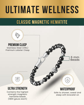 Magnetic Bracelet MAX Strength Magnetic Hematite Bracelet (Armory) MagnetRX