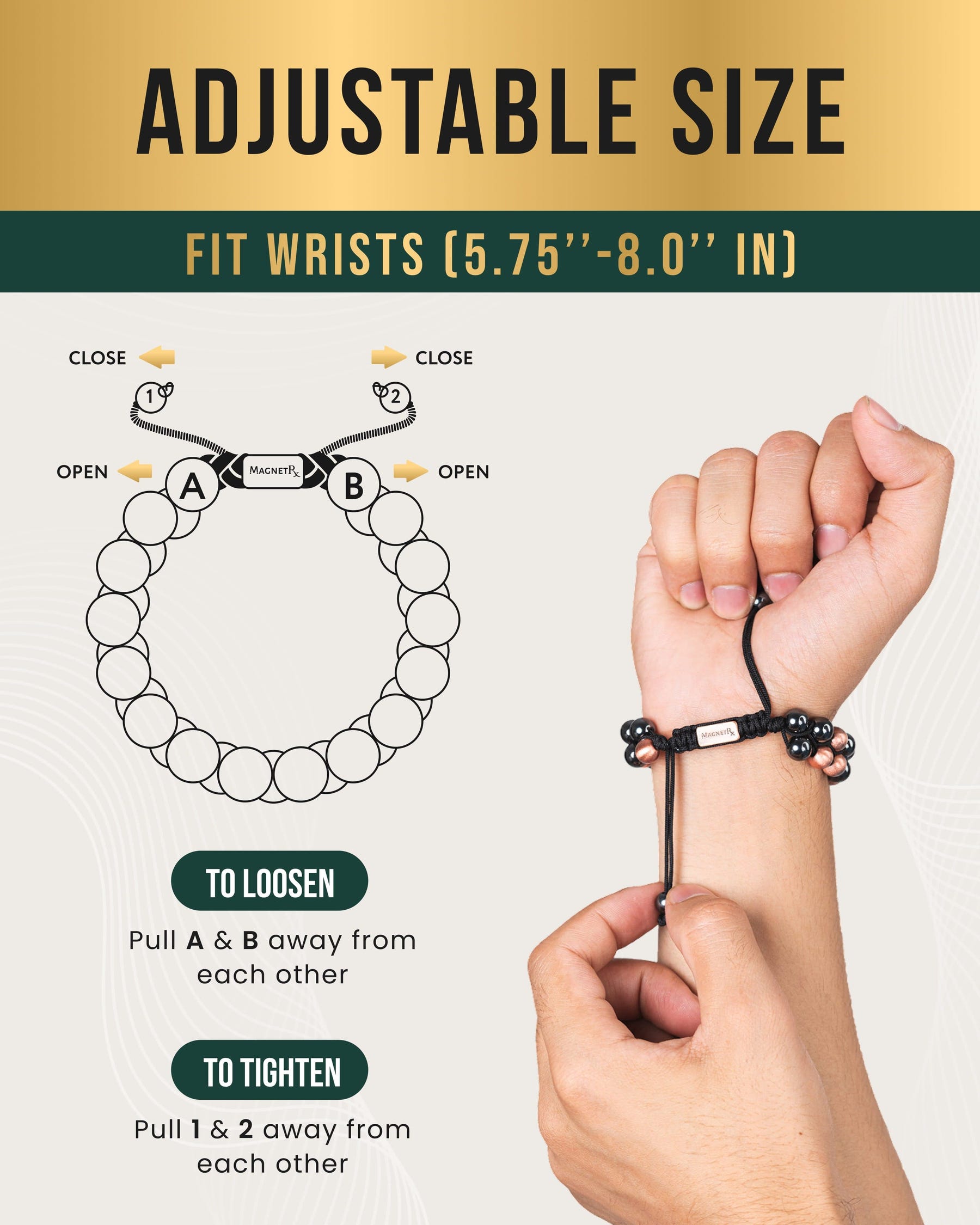 Magnetic Bracelet MAX Strength Magnetic Hematite & Copper Bracelet (Double Row) MagnetRX