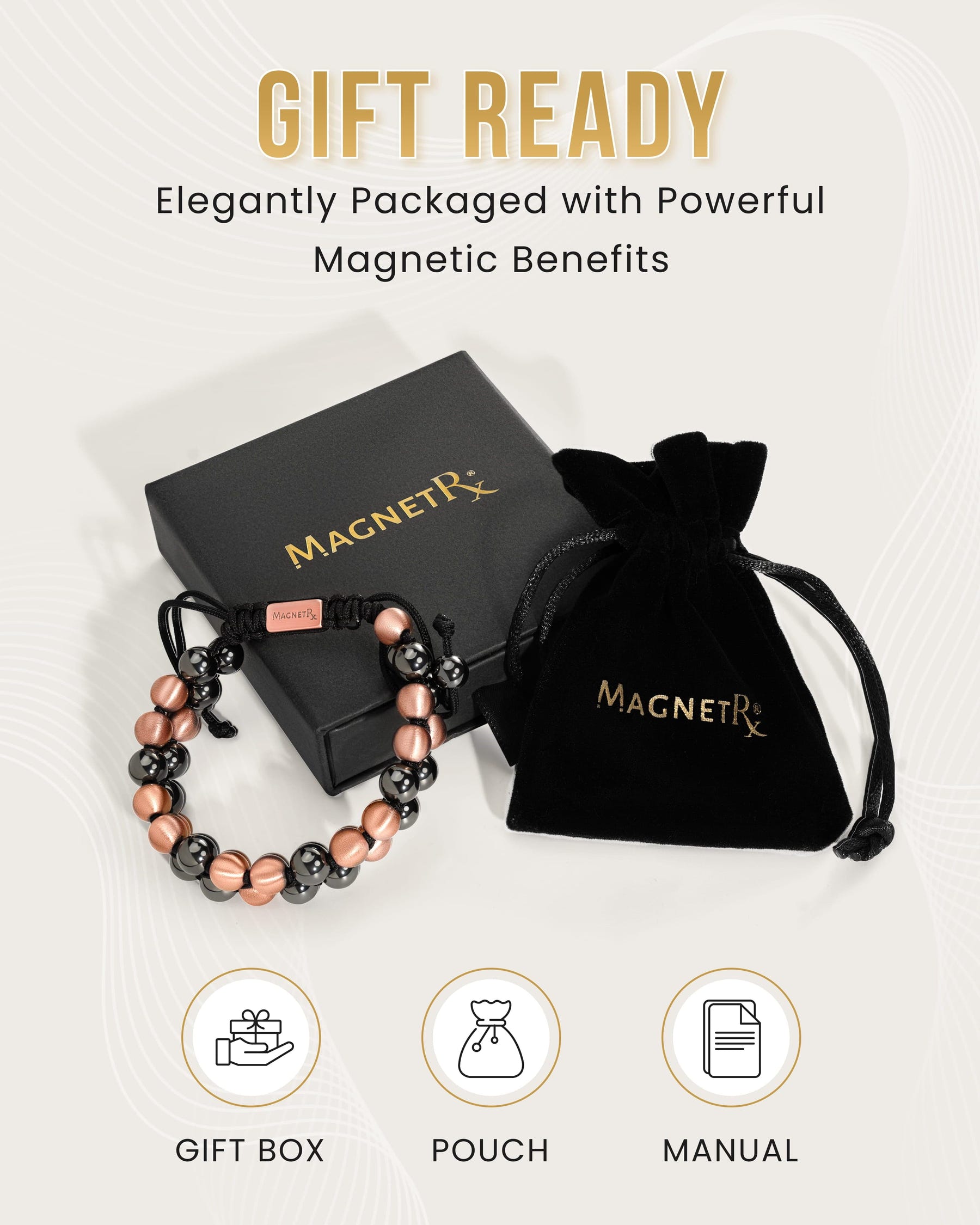 Magnetic Bracelet MAX Strength Magnetic Hematite & Copper Bracelet (Double Row) MagnetRX