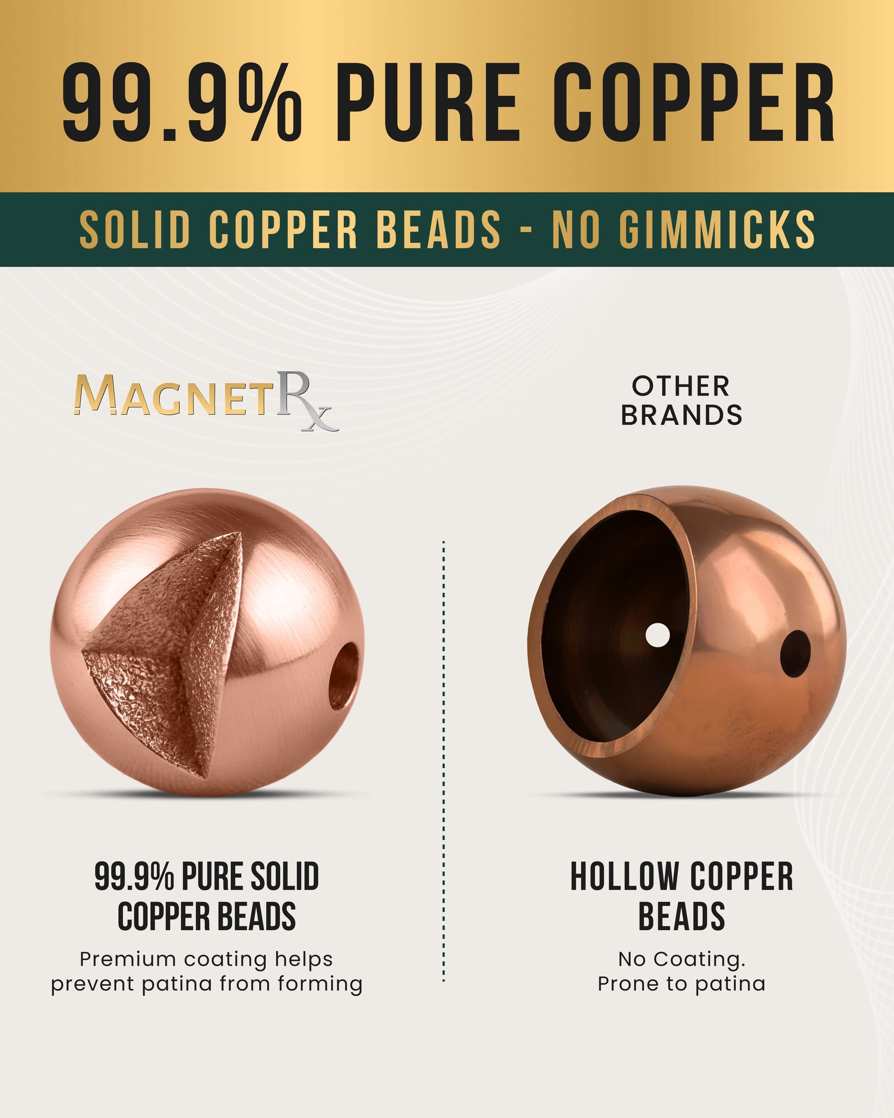 Magnetic Bracelet MAX Strength Magnetic Hematite & Copper Bracelet (Double Row) MagnetRX