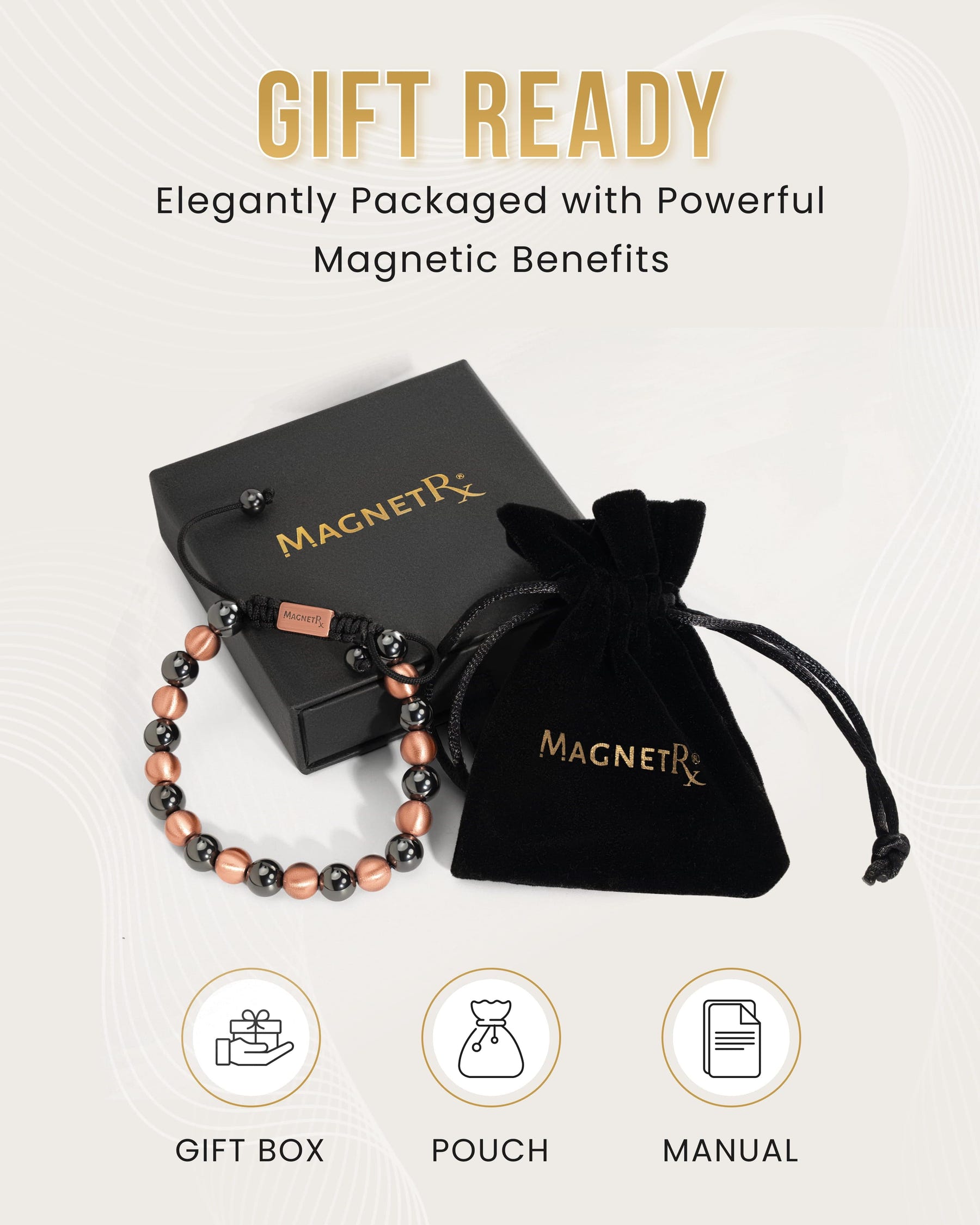 Magnetic Bracelet MAX Strength Magnetic Hematite & Copper Bracelet (Single Row) MagnetRX