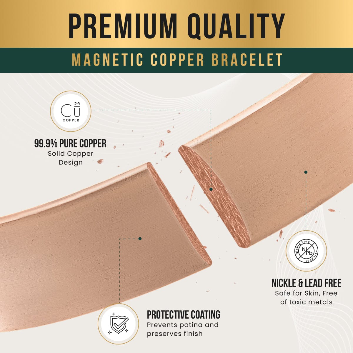 Magnetic Bracelet Mega Strength Magnetic Therapy Bracelet Wide Copper Cuff MagnetRX