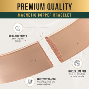 Magnetic Bracelet Mega Strength Magnetic Therapy Bracelet Wide Copper Cuff MagnetRX