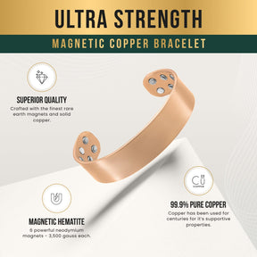 Magnetic Bracelet Mega Strength Magnetic Therapy Bracelet Wide Copper Cuff MagnetRX