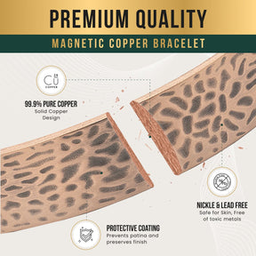 Magnetic Bracelet Mega Strength Magnetic Therapy Bracelet Wide Hammered Copper Cuff MagnetRX