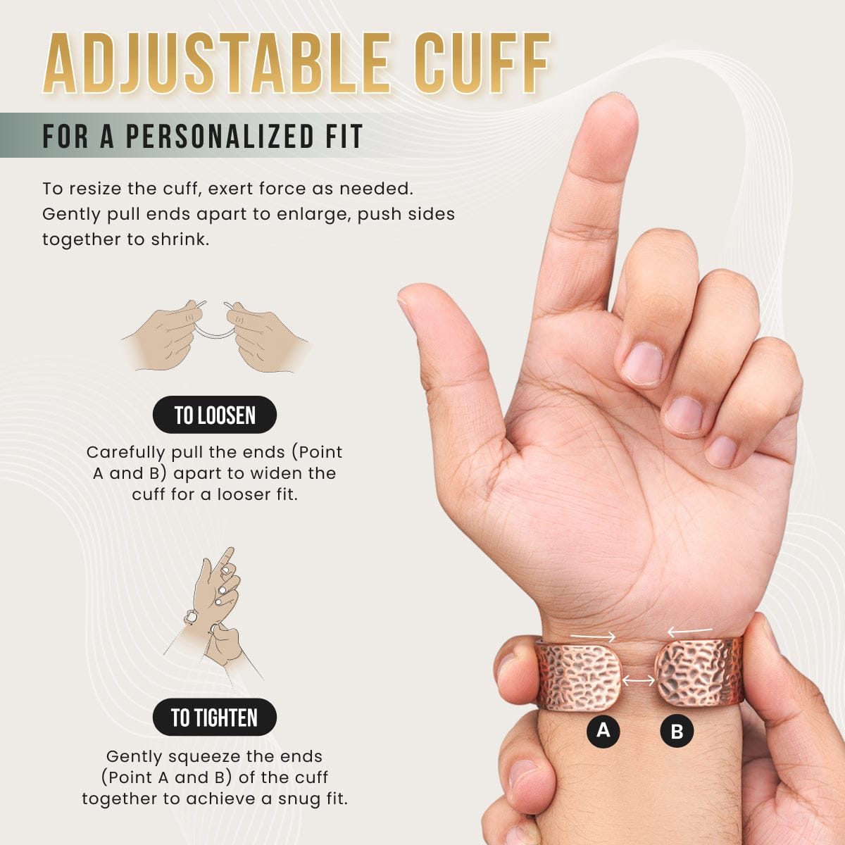 Magnetic Bracelet Mega Strength Magnetic Therapy Bracelet Wide Hammered Copper Cuff MagnetRX