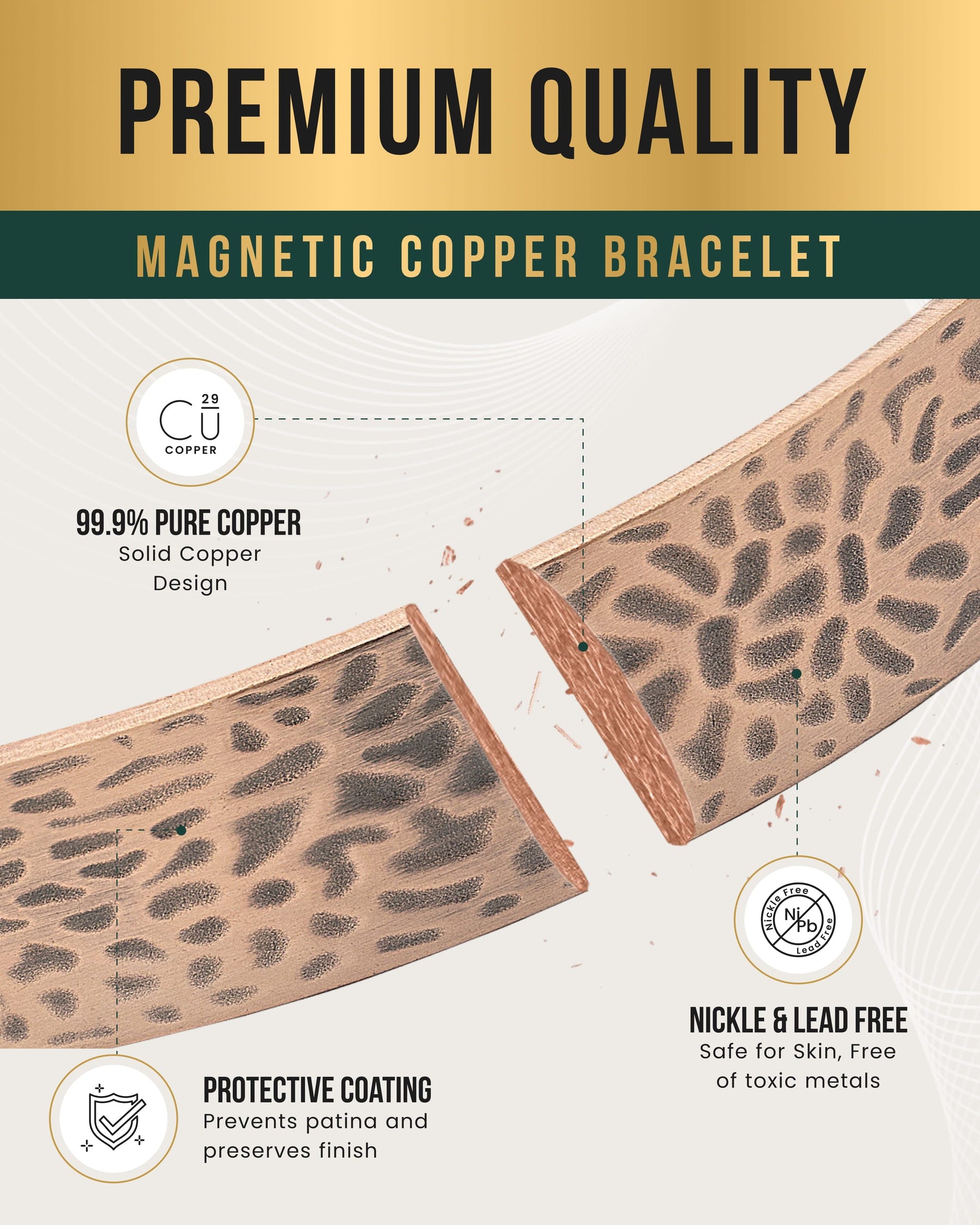 Magnetic Bracelet Mega Strength Magnetic Therapy Bracelet Wide Hammered Copper Cuff MagnetRX