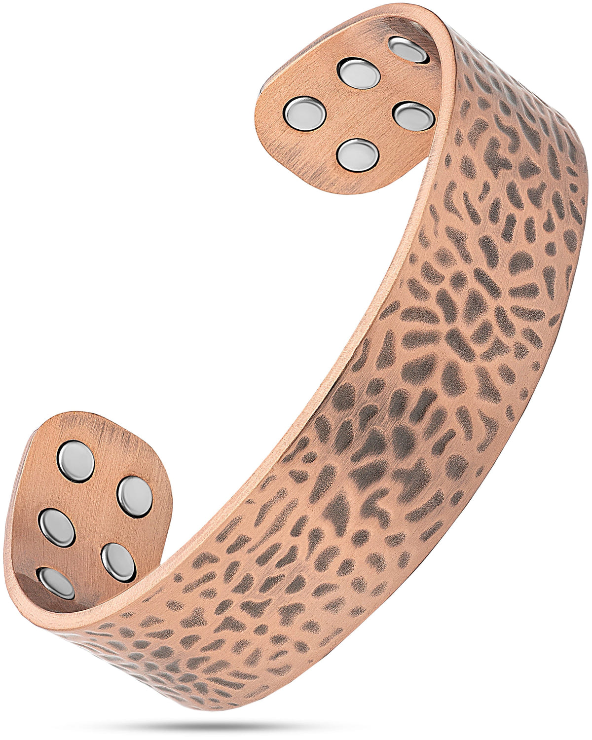 Magnetic Bracelet Mega Strength Magnetic Therapy Bracelet Wide Hammered Copper Cuff MagnetRX
