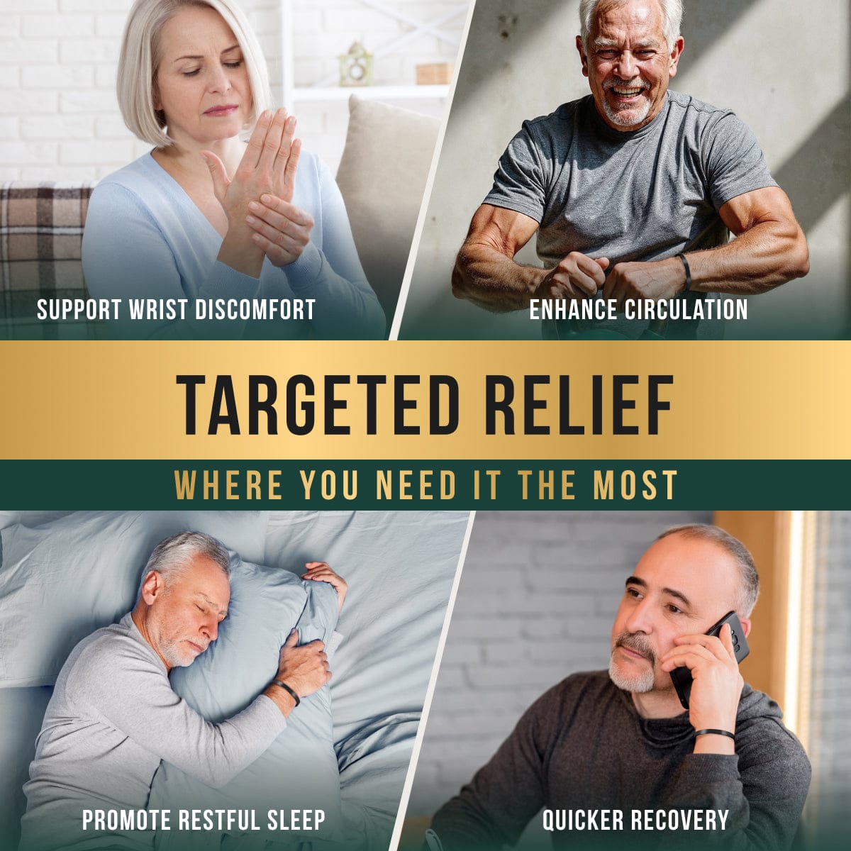 Magnetic Bracelet Men’s Magnetic Bracelet Cuff (Brushed Black) MagnetRX