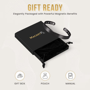 Magnetic Bracelet Men’s Magnetic Bracelet Cuff (Brushed Black) MagnetRX