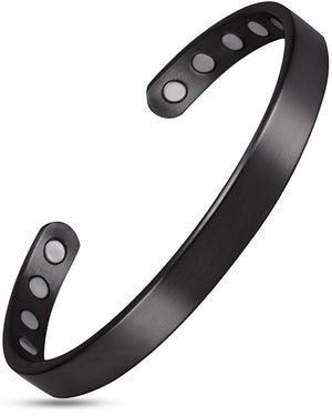 Men’s Magnetic Bracelet Cuff (Brushed Black)