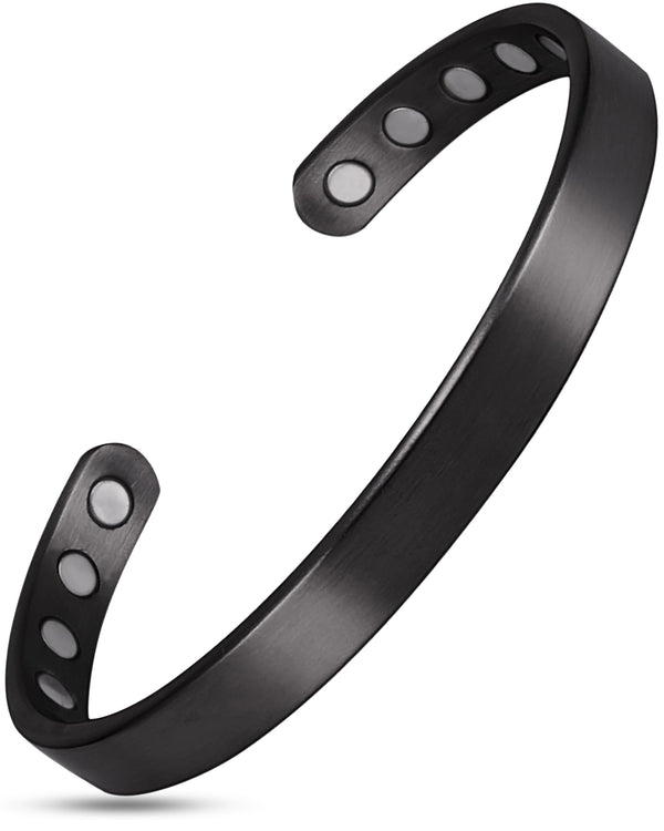 Men’s Magnetic Bracelet Cuff (Brushed Black)