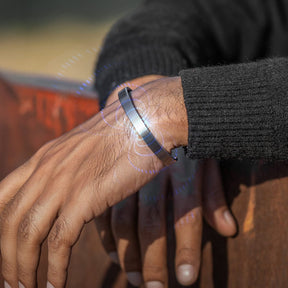 Magnetic Bracelet Men’s Magnetic Bracelet Cuff (Brushed Silver) MagnetRX