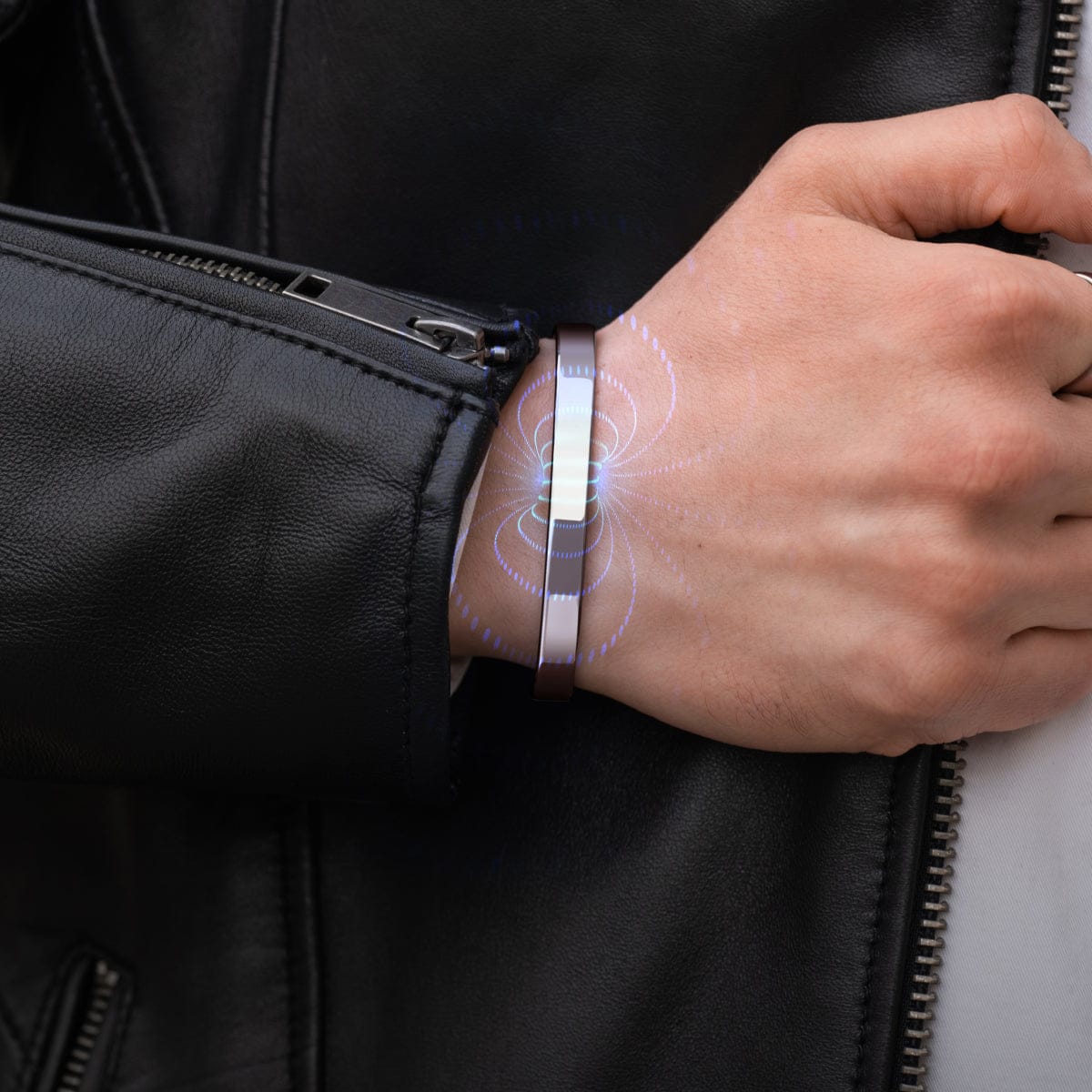 Magnetic Bracelet Men’s Magnetic Bracelet Cuff (Polished Silver) MagnetRX