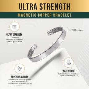 Magnetic Bracelet Men’s Magnetic Bracelet Cuff (Polished Silver) MagnetRX