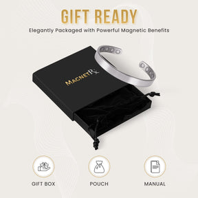 Magnetic Bracelet Men’s Magnetic Bracelet Cuff (Polished Silver) MagnetRX