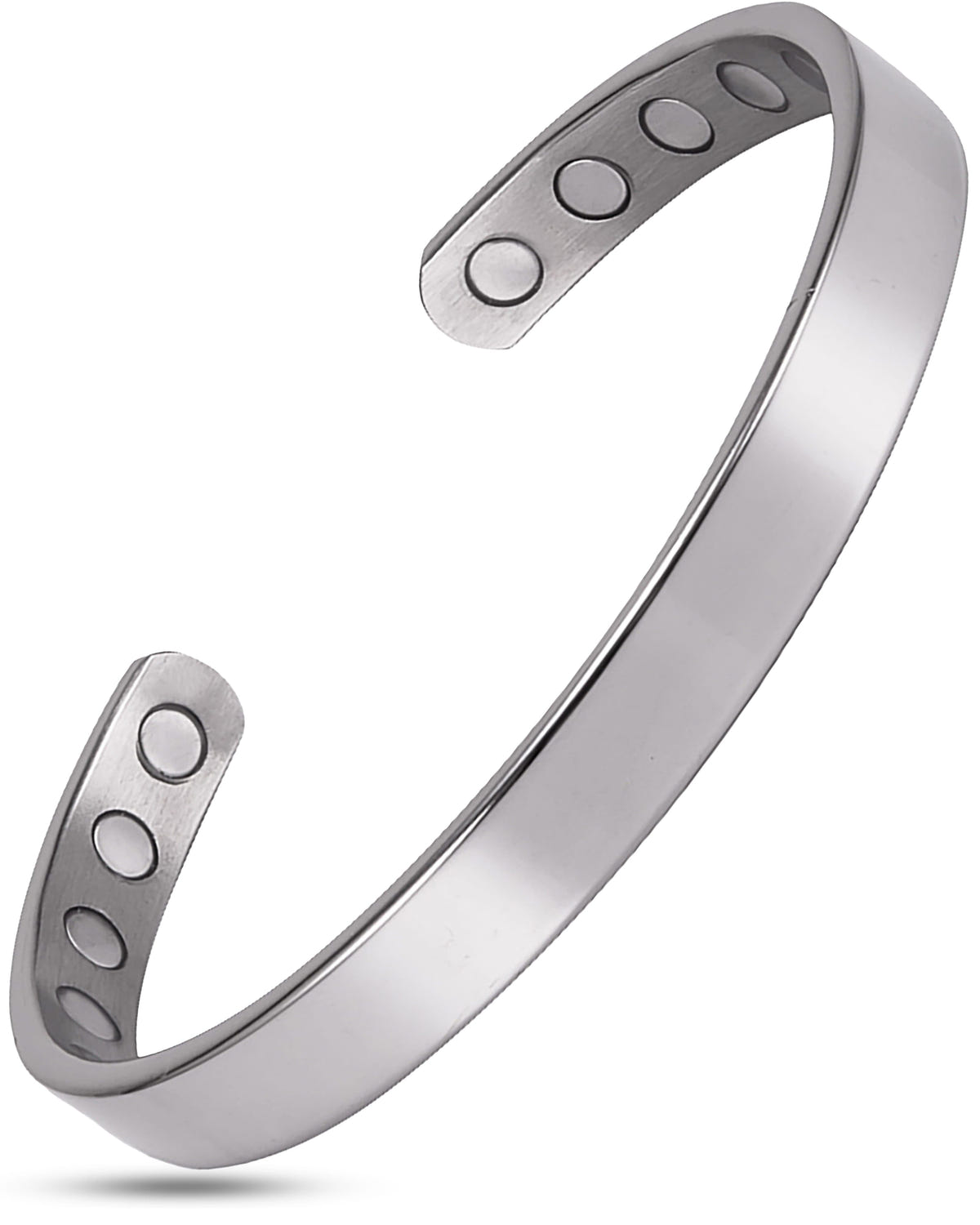 Magnetic Bracelet Men’s Magnetic Bracelet Cuff (Polished Silver) MagnetRX