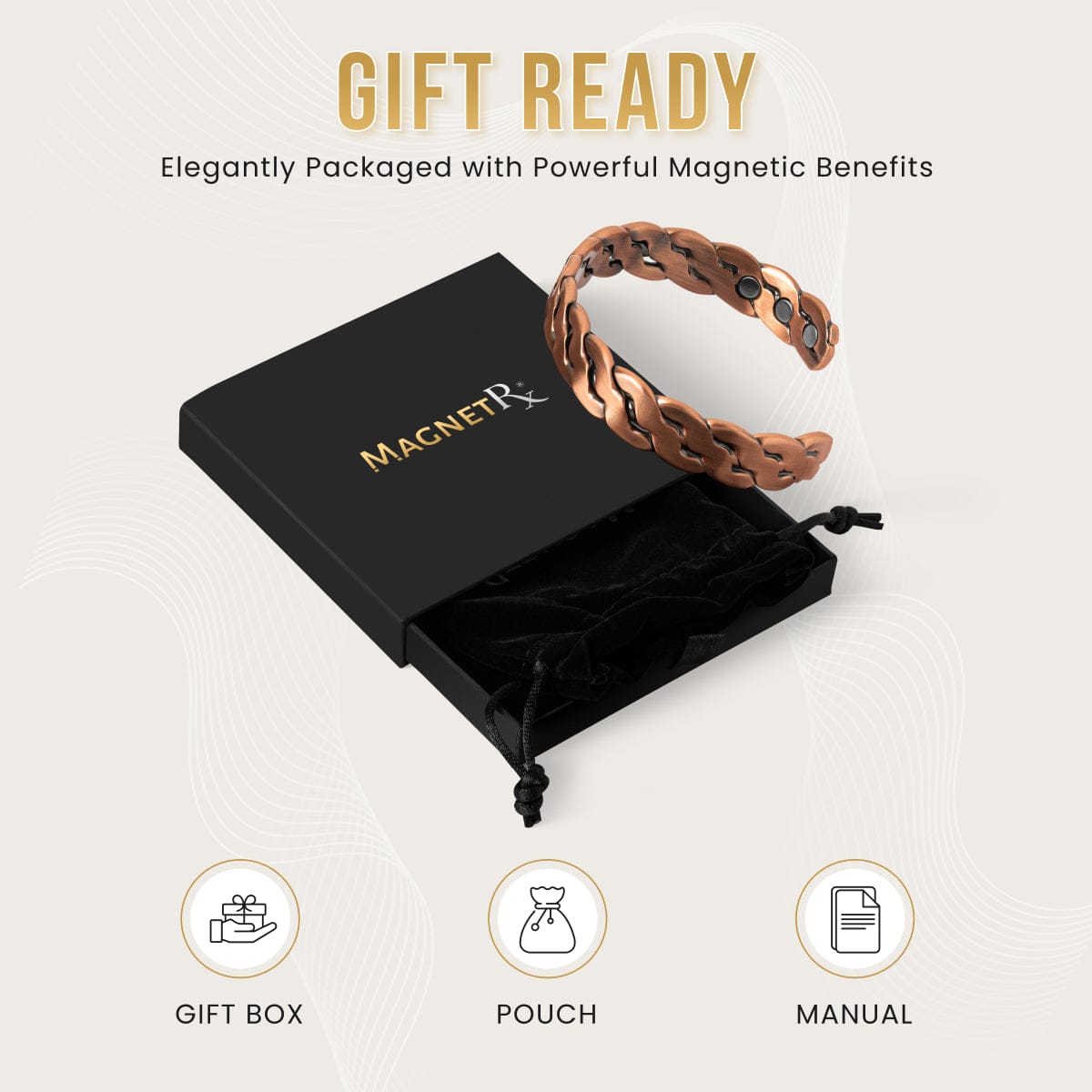 Magnetic Bracelet Rugged Twist Copper Magnetic Therapy Bracelet Bangle MagnetRX