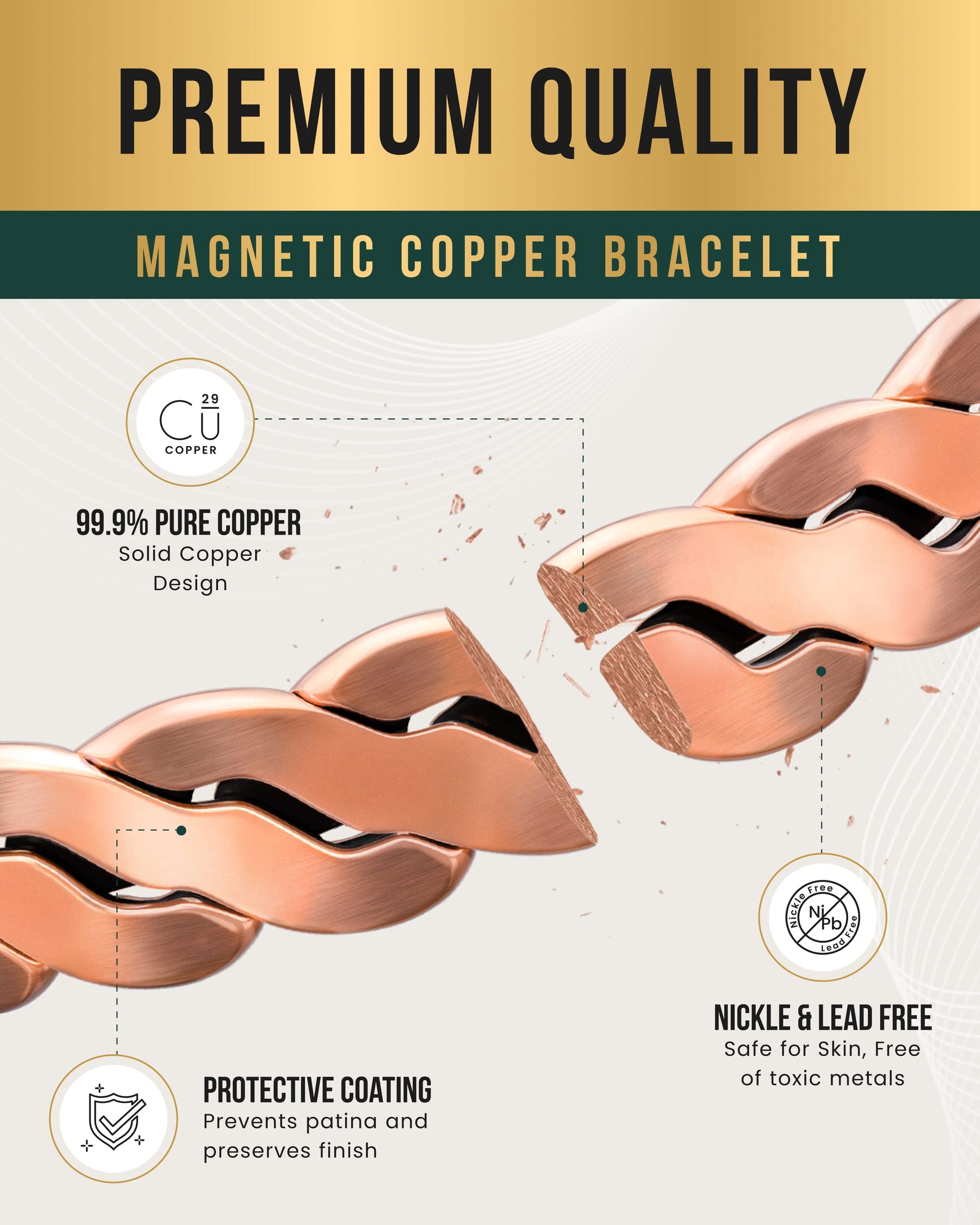 Magnetic Bracelet Rugged Twist Copper Magnetic Therapy Bracelet Bangle MagnetRX