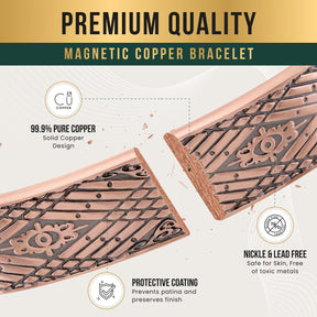 Magnetic Bracelet Stamped Celtic Mist Magnetic Copper Bracelet Cuff for Men MagnetRX