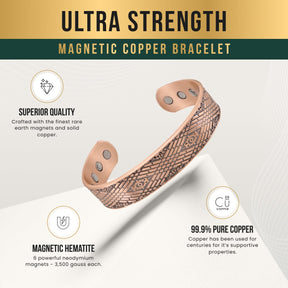 Magnetic Bracelet Stamped Celtic Mist Magnetic Copper Bracelet Cuff for Men MagnetRX