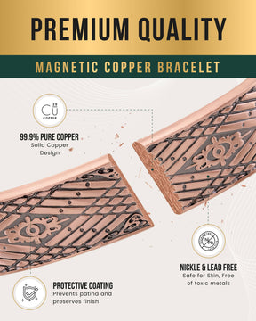 Magnetic Bracelet Stamped Celtic Mist Magnetic Copper Bracelet Cuff for Men MagnetRX