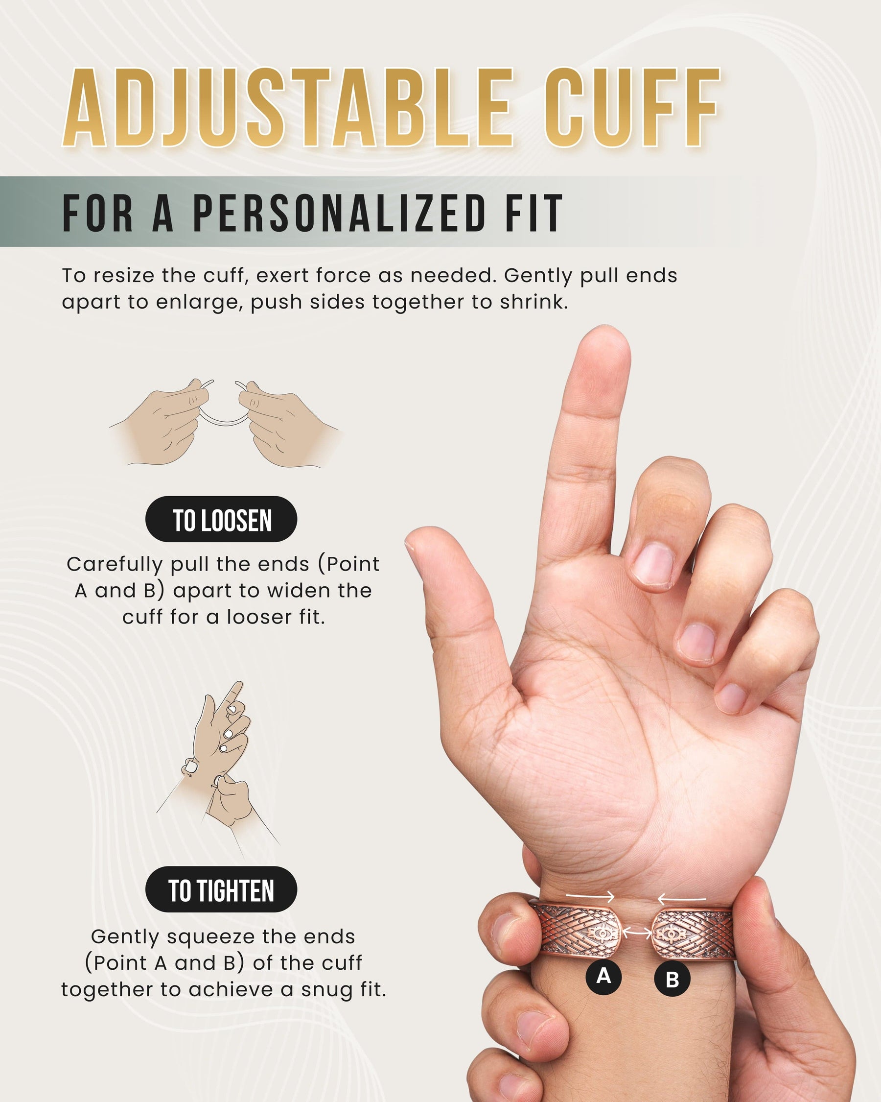 Magnetic Bracelet Stamped Celtic Mist Magnetic Copper Bracelet Cuff for Men MagnetRX