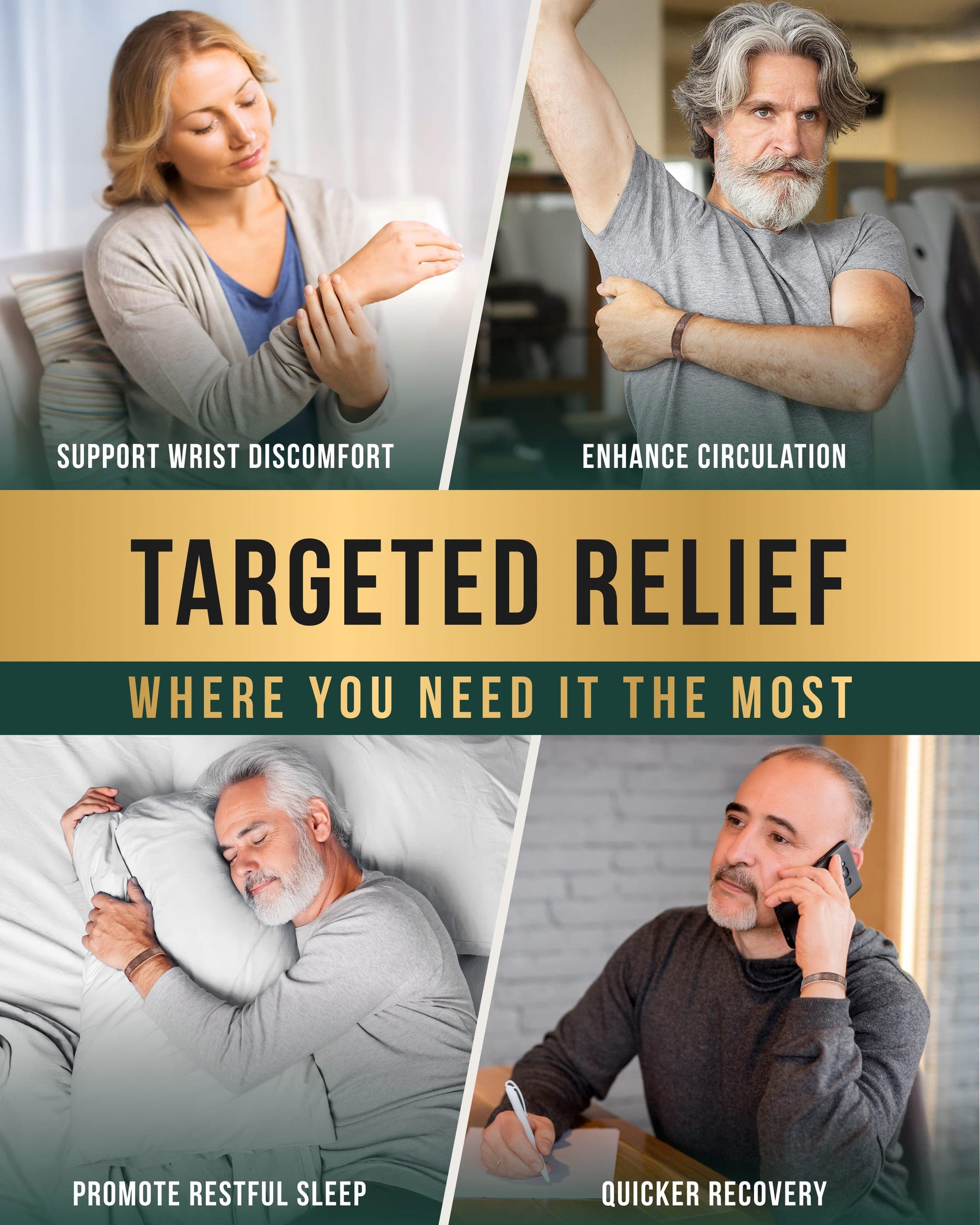 Magnetic Bracelet Stamped Celtic Mist Magnetic Copper Bracelet Cuff for Men MagnetRX