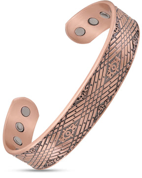 Magnetic Bracelet Stamped Celtic Mist Magnetic Copper Bracelet Cuff for Men MagnetRX
