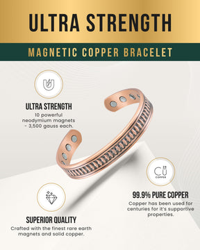 Magnetic Bracelet Stamped Native Magnetic Copper Bracelet Cuff for Men MagnetRX
