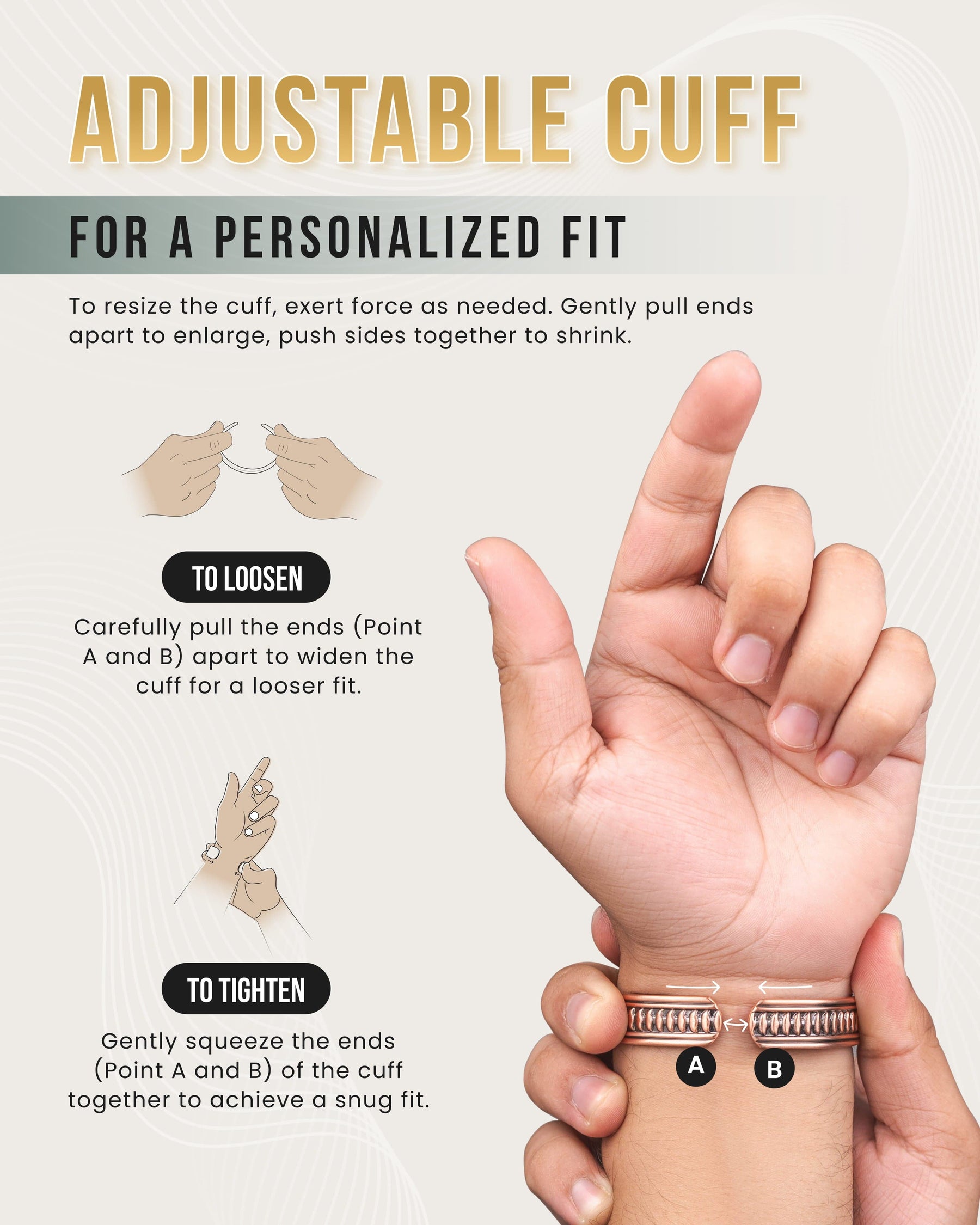 Magnetic Bracelet Stamped Native Magnetic Copper Bracelet Cuff for Men MagnetRX