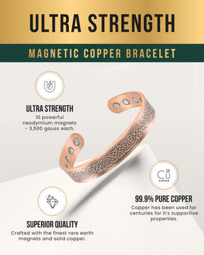 Magnetic Bracelet Stamped Shielded Knot Magnetic Copper Bracelet Cuff for Men MagnetRX