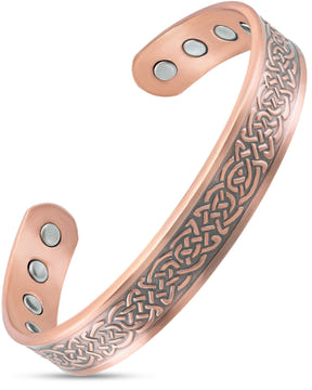 Magnetic Bracelet Stamped Shielded Knot Magnetic Copper Bracelet Cuff for Men MagnetRX