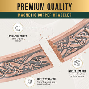 Magnetic Bracelet Stamped Viking Magnetic Copper Bracelet Cuff for Men MagnetRX