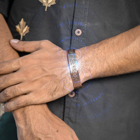 Magnetic Bracelet Stamped Viking Magnetic Copper Bracelet Cuff for Men MagnetRX