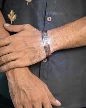 Magnetic Bracelet Stamped Viking Magnetic Copper Bracelet Cuff for Men MagnetRX