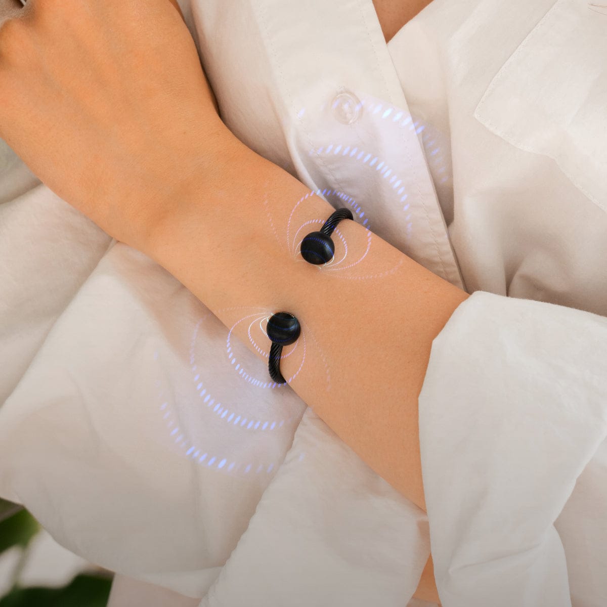 Magnetic Bracelet Twisted Cable Magnetic Bracelet Cuff (Black) MagnetRX