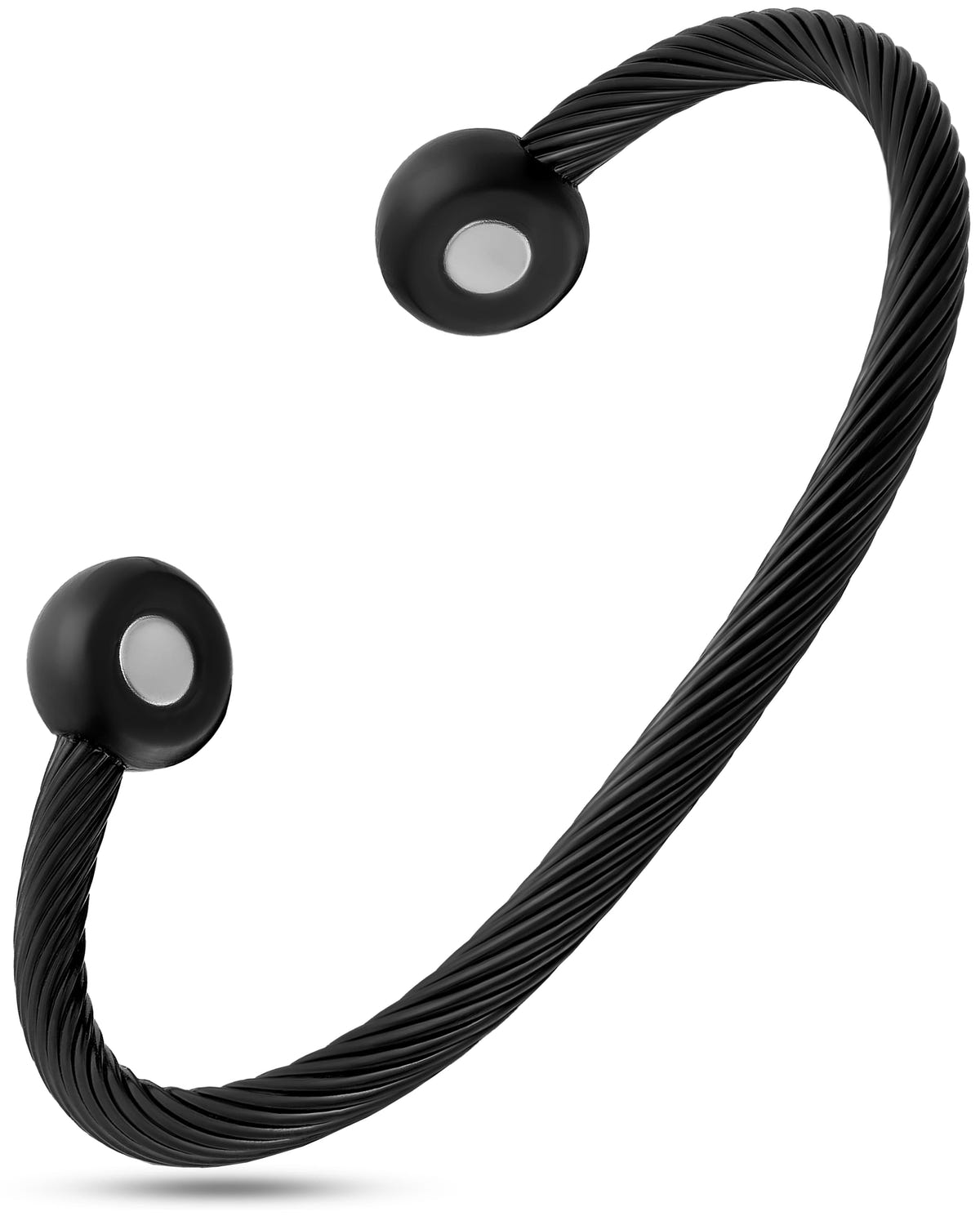Magnetic Bracelet Twisted Cable Magnetic Bracelet Cuff (Black) MagnetRX