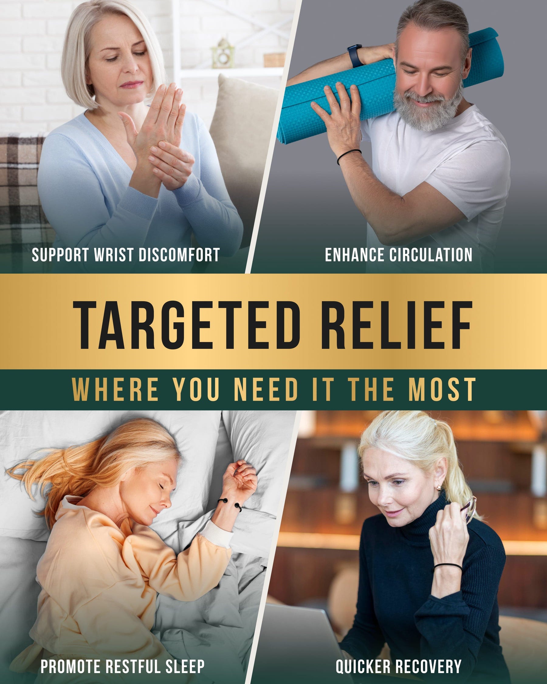 Magnetic Bracelet Twisted Cable Magnetic Bracelet Cuff (Black) MagnetRX