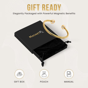 Magnetic Bracelet Twisted Cable Magnetic Bracelet Cuff (Gold) MagnetRX