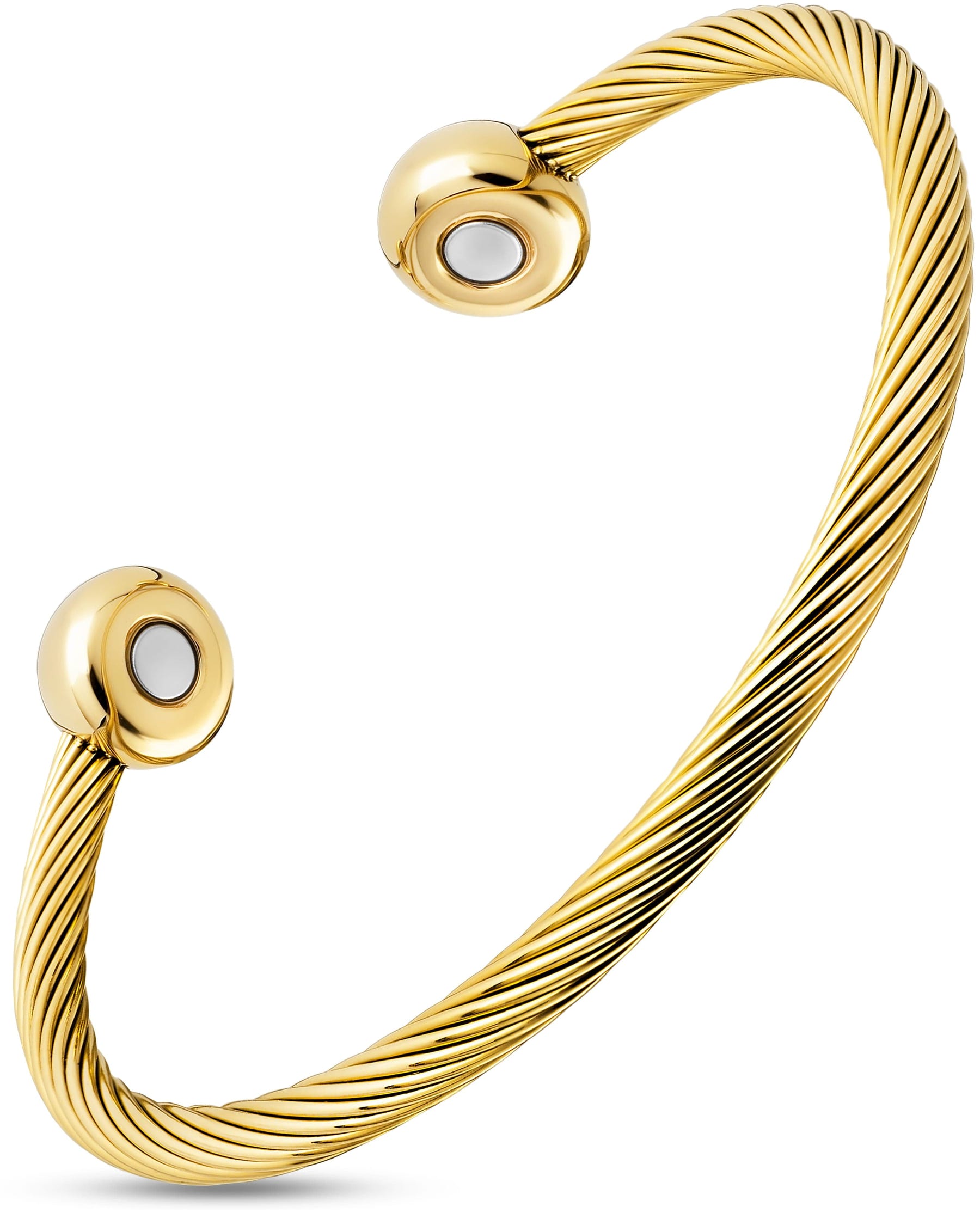 Magnetic Bracelet Twisted Cable Magnetic Bracelet Cuff (Gold) MagnetRX